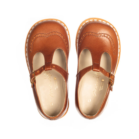 Brown T-Bar Ananás Kids Shoes