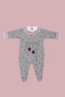 Grey and Cherry Babygrow Set for Girls